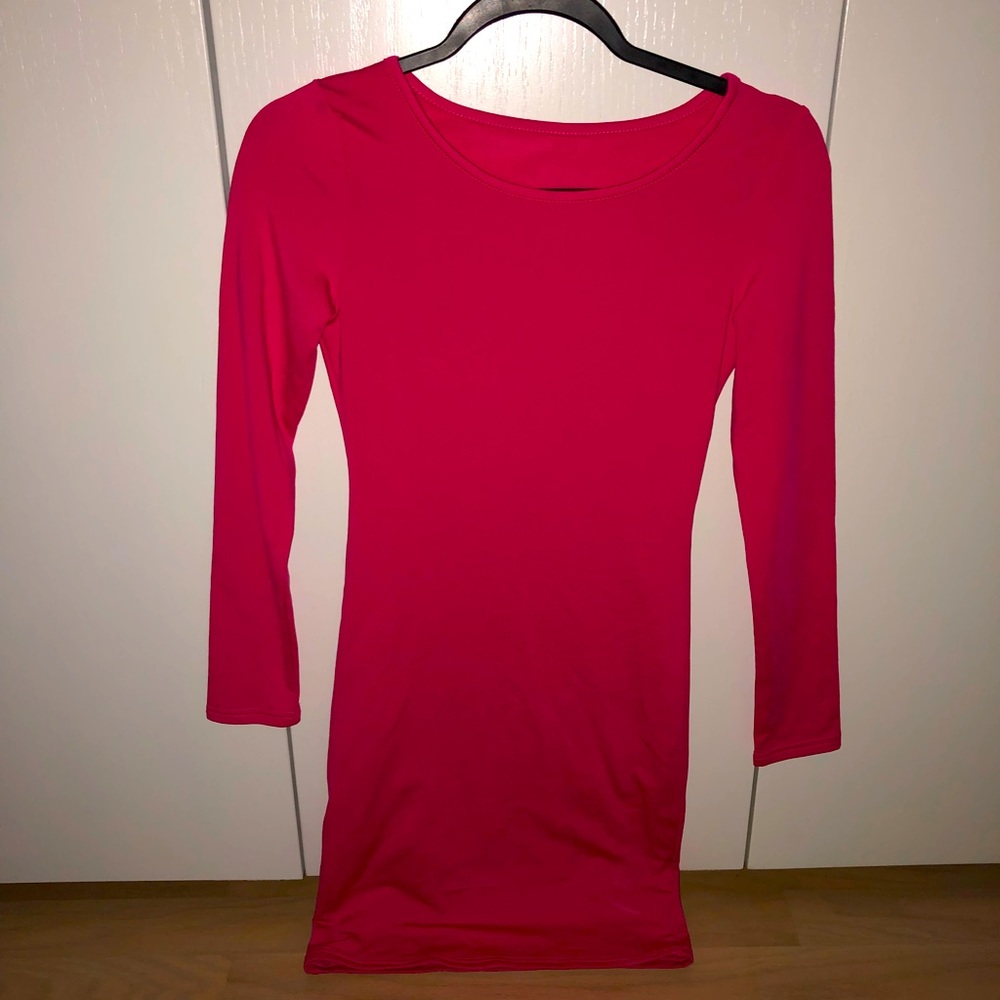 Hot pink body con dress